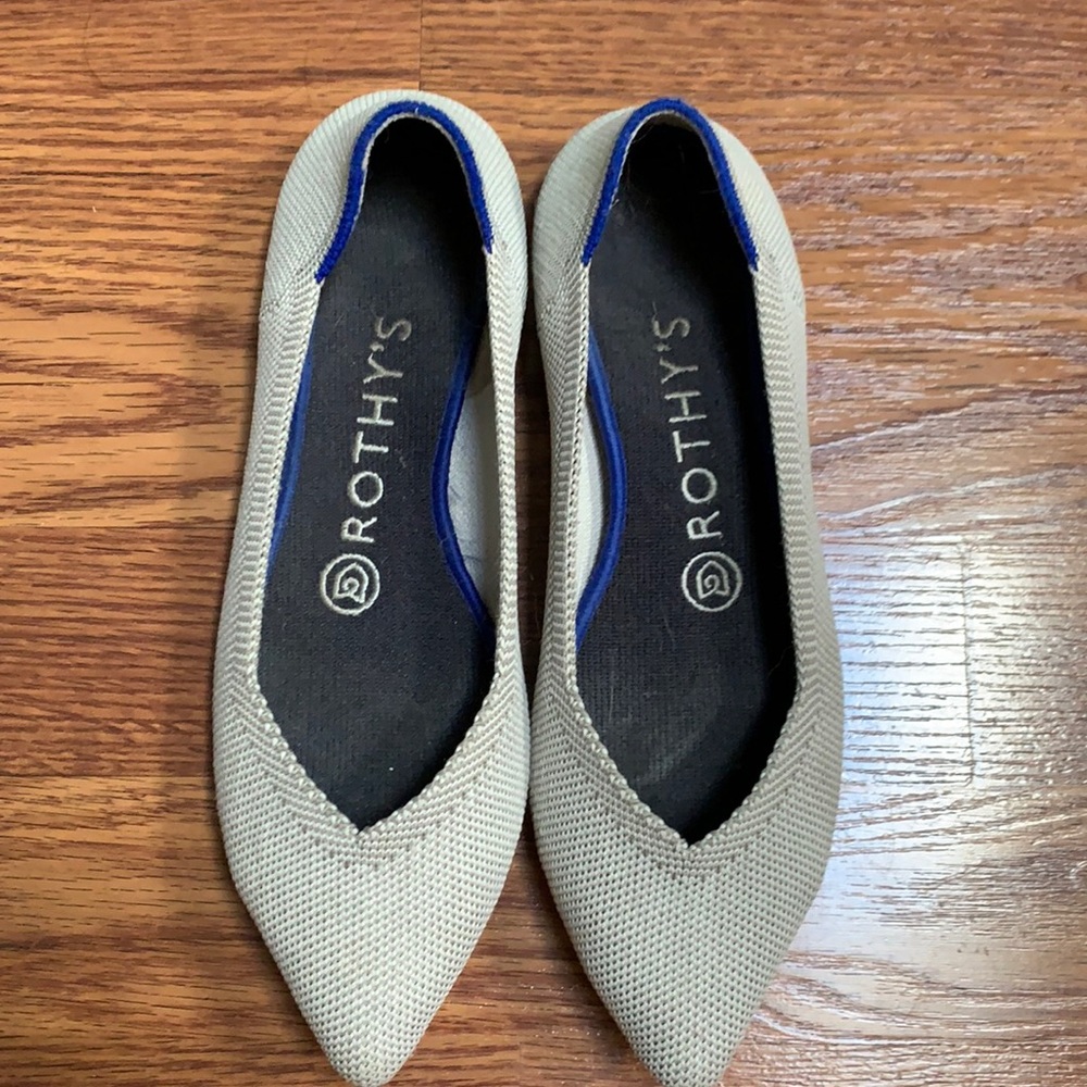 Rothy’s Pointed toe flats, Size 6, Flax Birdeye color